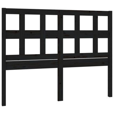 vidaXL Κεφαλάρι Κρεβατιού Μαύρο 185,5x4x100cm Μασίφ Ξύλο Πεύκου 1 τεμ.