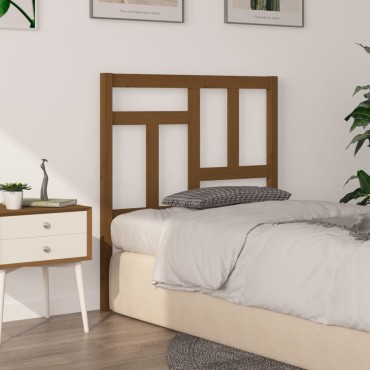 vidaXL Κεφαλάρι Κρεβατιού Μελί 95,5x4x100cm από Μασίφ Ξύλο Πεύκου 1 τεμ.