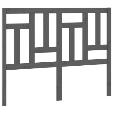 vidaXL Κεφαλάρι Κρεβατιού Γκρι 125,5x4x100cm Μασίφ Ξύλο Πεύκου 1 τεμ.