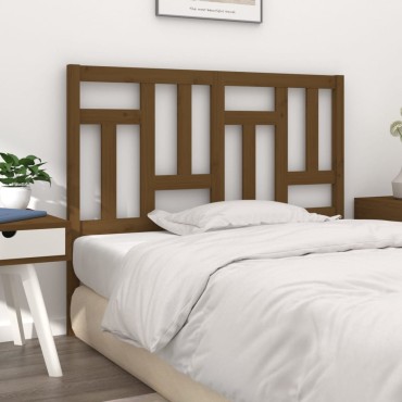 vidaXL Κεφαλάρι Κρεβατιού Μελί 125,5x4x100cm Μασίφ Ξύλο Πεύκου 1 τεμ.