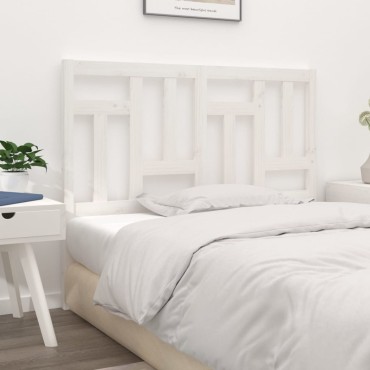 vidaXL Κεφαλάρι Κρεβατιού Λευκό 155,5x4x100cm Μασίφ Ξύλο Πεύκου 1 τεμ.