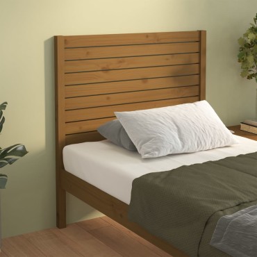 vidaXL Κεφαλάρι Κρεβατιού Καφέ Μελί 106x4x100cm Μασίφ Ξύλο Πεύκου 1 τεμ.