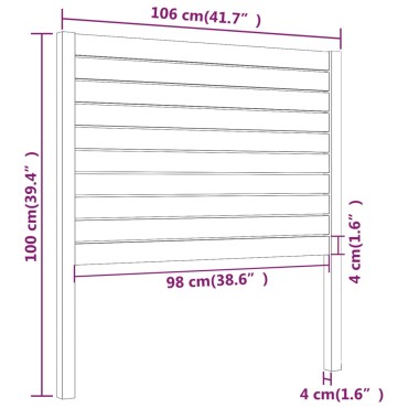 vidaXL Κεφαλάρι Κρεβατιού Καφέ Μελί 106x4x100cm Μασίφ Ξύλο Πεύκου 1 τεμ.