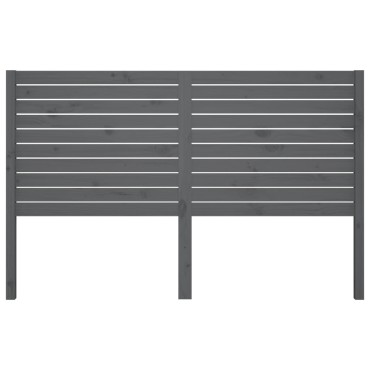 vidaXL Κεφαλάρι Κρεβατιού Γκρι 126x4x100cm από Μασίφ Ξύλο Πεύκου 1 τεμ.