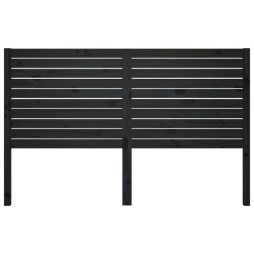 vidaXL Κεφαλάρι κρεβατιού Μαύρο 141x4x100cm από Μασίφ Ξύλο Πεύκου 1 τεμ.