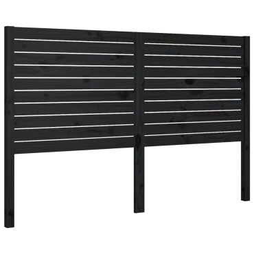 vidaXL Κεφαλάρι Κρεβατιού Μαύρο 166x4x100cm Μασίφ Ξύλο Πεύκου 1 τεμ.