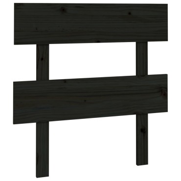vidaXL Κεφαλάρι Κρεβατιού Μαύρο 78,5x3x81cm από Μασίφ Ξύλο Πεύκου 1 τεμ.