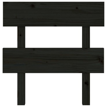 vidaXL Κεφαλάρι Κρεβατιού Μαύρο 78,5x3x81cm από Μασίφ Ξύλο Πεύκου 1 τεμ.