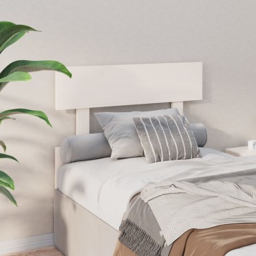 vidaXL Κεφαλάρι Κρεβατιού Λευκό 103,5x3x81cm Μασίφ Ξύλο Πεύκου 1 τεμ.