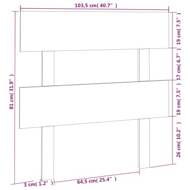 vidaXL Κεφαλάρι Κρεβατιού Μαύρο 103,5x3x81cm Μασίφ Ξύλο Πεύκου 1 τεμ.