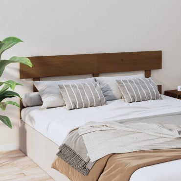 vidaXL Κεφαλάρι Κρεβατιού Μελί 154x3x81cm από Μασίφ Ξύλο Πεύκου 1 τεμ.