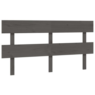 vidaXL Κεφαλάρι Κρεβατιού Γκρι 164x3x81cm από Μασίφ Ξύλο Πεύκου 1 τεμ.