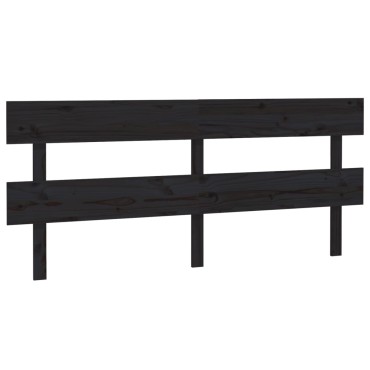 vidaXL Κεφαλάρι Κρεβατιού Μαύρο 184x3x81cm Μασίφ Ξύλο Πεύκου 1 τεμ.