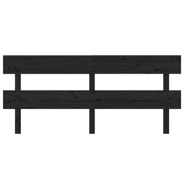 vidaXL Κεφαλάρι Κρεβατιού Μαύρο 184x3x81cm Μασίφ Ξύλο Πεύκου 1 τεμ.