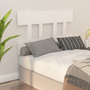 vidaXL Κεφαλάρι Κρεβατιού Λευκό 93,5x3x81cm από Μασίφ Ξύλο Πεύκου 1 τεμ.