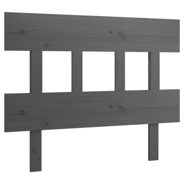 vidaXL Κεφαλάρι Κρεβατιού Γκρι 103,5x3x81cm από Μασίφ Ξύλο Πεύκου 1 τεμ.