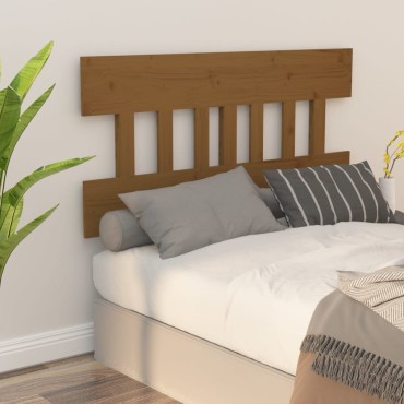 vidaXL Κεφαλάρι Κρεβατιού Μελί 143,5x3x81cm από Μασίφ Ξύλο Πεύκου 1 τεμ.