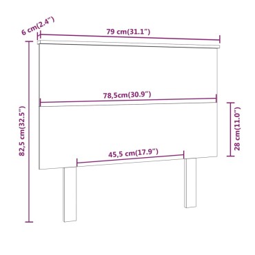 vidaXL Κεφαλάρι κρεβατιού Καφέ 79x6x82,5cm από Μασίφ Ξύλο Πεύκου 1 τεμ.