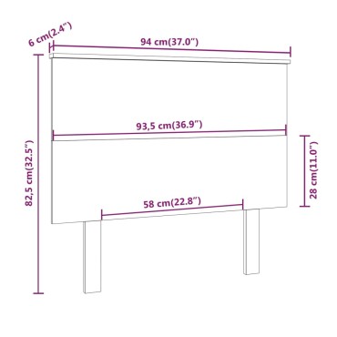 vidaXL Κεφαλάρι κρεβατιού Καφέ 94x6x82,5cm από Μασίφ Ξύλο Πεύκου 1 τεμ.