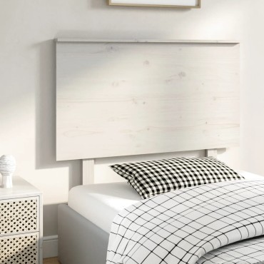 vidaXL Κεφαλάρι Κρεβατιού Λευκό 104x6x82,5cm Μασίφ Ξύλο Πεύκου 1 τεμ.
