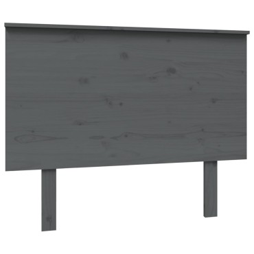 vidaXL Κεφαλάρι Κρεβατιού Γκρι 104x6x82,5cm από Μασίφ Ξύλο Πεύκου 1 τεμ.