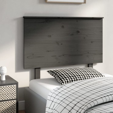 vidaXL Κεφαλάρι Κρεβατιού Γκρι 104x6x82,5cm από Μασίφ Ξύλο Πεύκου 1 τεμ.