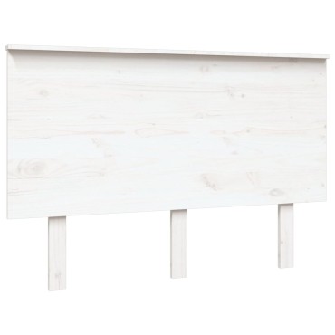 vidaXL Κεφαλάρι Κρεβατιού Λευκό 124x6x82,5cm Μασίφ Ξύλο Πεύκου 1 τεμ.