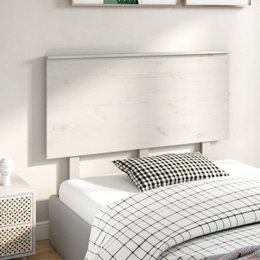 vidaXL Κεφαλάρι Κρεβατιού Λευκό 124x6x82,5cm Μασίφ Ξύλο Πεύκου 1 τεμ.