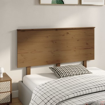 vidaXL Κεφαλάρι Κρεβατιού Μελί 139x6x82,5cm από Μασίφ Ξύλο Πεύκου 1 τεμ.