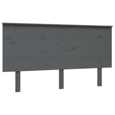 vidaXL Κεφαλάρι Κρεβατιού Γκρι 144x6x82,5cm από Μασίφ Ξύλο Πεύκου 1 τεμ.