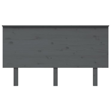 vidaXL Κεφαλάρι Κρεβατιού Γκρι 144x6x82,5cm από Μασίφ Ξύλο Πεύκου 1 τεμ.