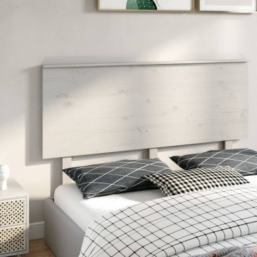 vidaXL Κεφαλάρι Κρεβατιού Λευκό 154x6x82,5cm Μασίφ Ξύλο Πεύκου 1 τεμ.
