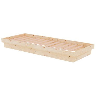 vidaXL Πλαίσιο Κρεβατιού 75 x 190 εκ. από Μασίφ Ξύλο Small Single