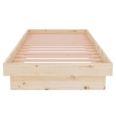 vidaXL Πλαίσιο Κρεβατιού 75 x 190 εκ. από Μασίφ Ξύλο Small Single