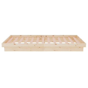 vidaXL Πλαίσιο Κρεβατιού 75 x 190 εκ. από Μασίφ Ξύλο Small Single