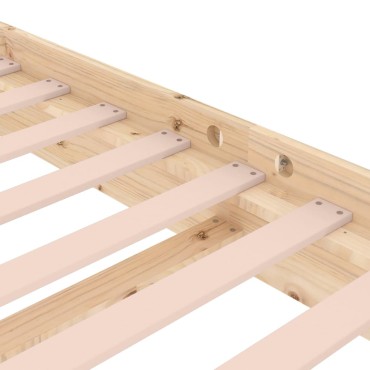 vidaXL Πλαίσιο Κρεβατιού 75 x 190 εκ. από Μασίφ Ξύλο Small Single