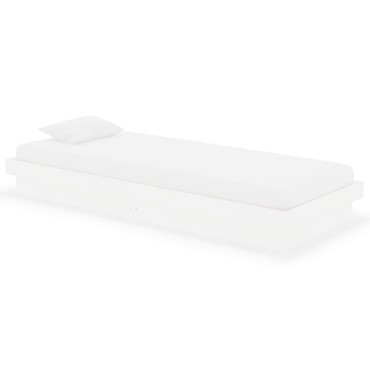 vidaXL Πλαίσιο Κρεβατιού Λευκό 75x190 εκ. Μασίφ Ξύλο Small Single