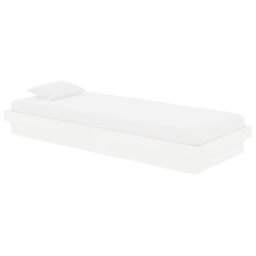 vidaXL Πλαίσιο Κρεβατιού Λευκό 75x190 εκ. Μασίφ Ξύλο Small Single