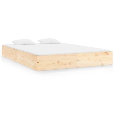 vidaXL Σκελετός Κρεβατιού Χωρίς Στρώμα 200x200cm Μασίφ Ξύλο 1 τεμ. - Διπλό