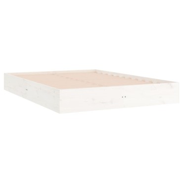 vidaXL Πλαίσιο Κρεβατιού Λευκό 200x200cm από Μασίφ Ξύλο 1 τεμ. - Διπλό