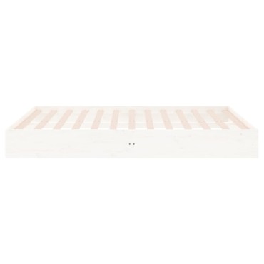 vidaXL Πλαίσιο Κρεβατιού Λευκό 180 x 200 εκ. Μασίφ Ξύλο Super King