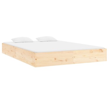 vidaXL Σκελετός Κρεβατιού Χωρίς Στρώμα 140x200cm Μασίφ Ξύλο 1 τεμ. - Διπλό