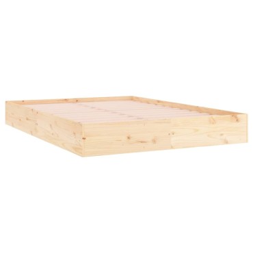 vidaXL Σκελετός Κρεβατιού Χωρίς Στρώμα 140x200cm Μασίφ Ξύλο 1 τεμ. - Διπλό