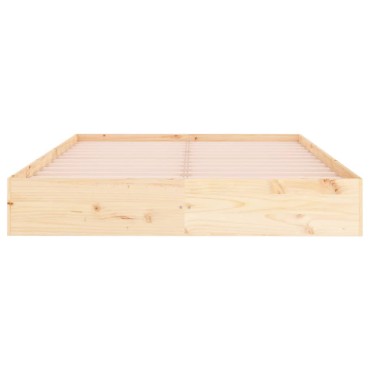 vidaXL Σκελετός Κρεβατιού Χωρίς Στρώμα 140x200cm Μασίφ Ξύλο 1 τεμ. - Διπλό