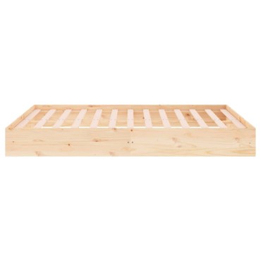 vidaXL Σκελετός Κρεβατιού Χωρίς Στρώμα 140x200cm Μασίφ Ξύλο 1 τεμ. - Διπλό