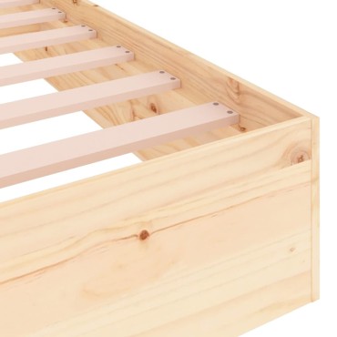 vidaXL Σκελετός Κρεβατιού Χωρίς Στρώμα 140x200cm Μασίφ Ξύλο 1 τεμ. - Διπλό