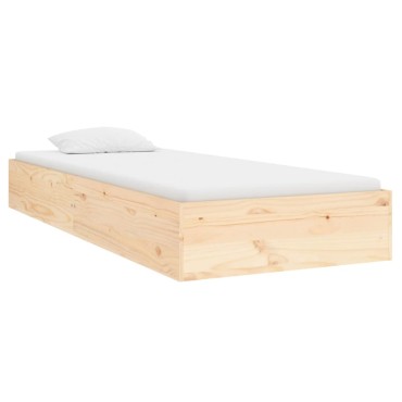 vidaXL Πλαίσιο Κρεβατιού 75x190cm από Μασίφ Ξύλο Small Single 1 τεμ. - Μονό