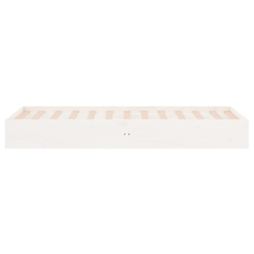 vidaXL Πλαίσιο Κρεβατιού Λευκό 90x190cm Μασίφ Ξύλο Single 1 τεμ. - Μονό