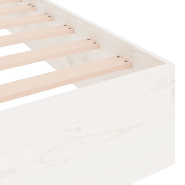 vidaXL Πλαίσιο Κρεβατιού Λευκό 90x190cm Μασίφ Ξύλο Single 1 τεμ. - Μονό