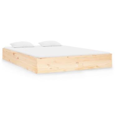 vidaXL Πλαίσιο Κρεβατιού 120x190cm από Μασίφ Ξύλο Small Double 1 τεμ. - Μονό